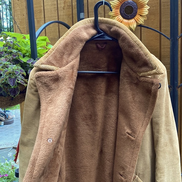 🎉HP🎉 Vintage Mens Tan Corduroy Removable Wool-lined Blazer - Picture 15 of 16